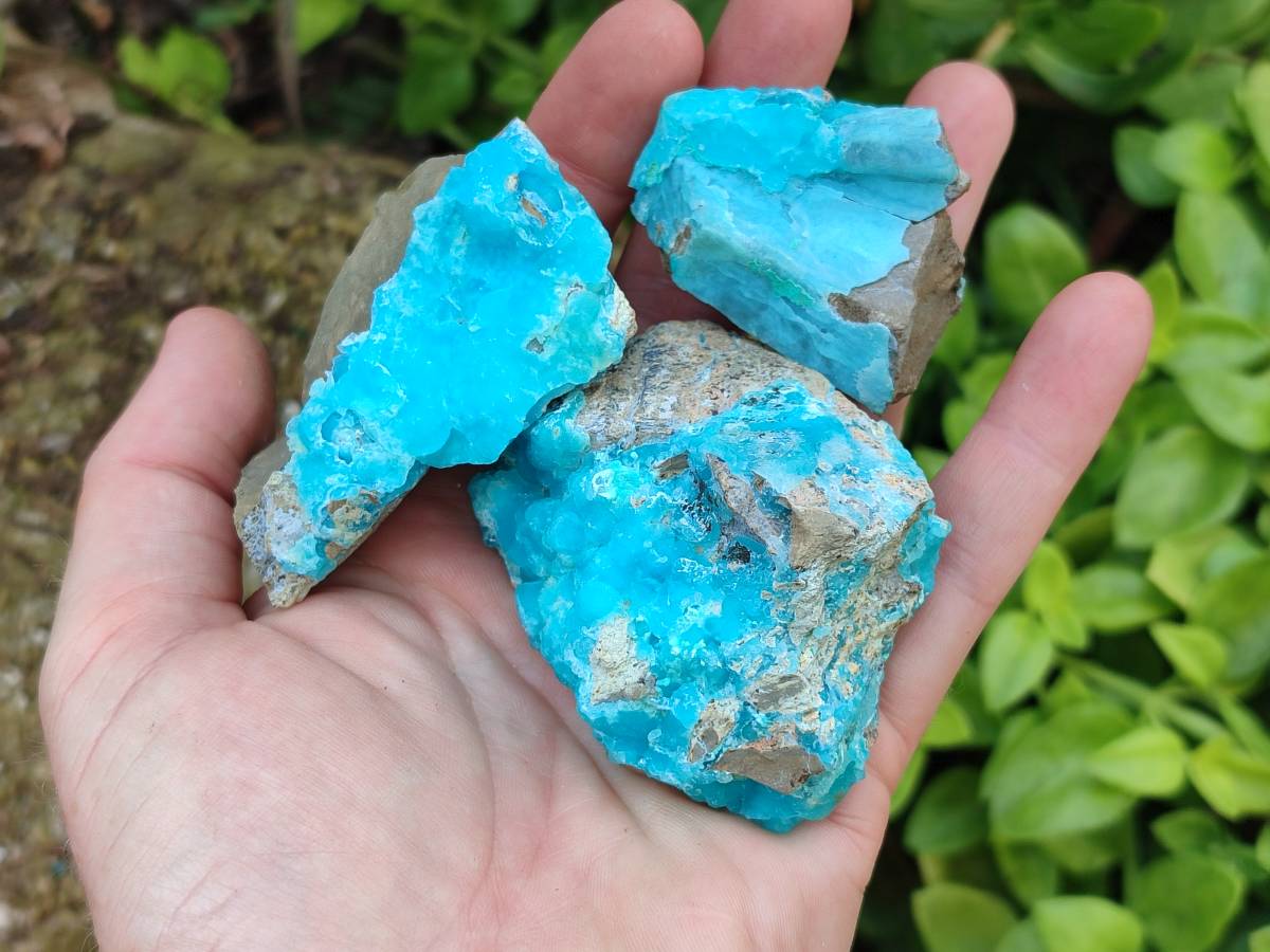 Natural Hemimorphite on Dolomite Specimens x 6 From Lupoto Mine, Congo - Toprock Gemstones and Minerals 
