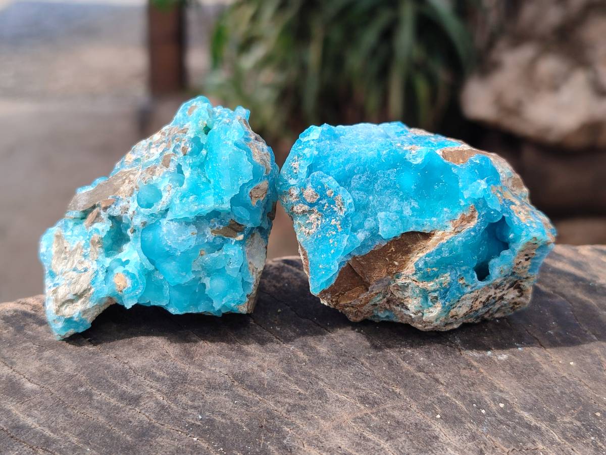 Natural Hemimorphite on Dolomite Specimens x 6 From Lupoto Mine, Congo - Toprock Gemstones and Minerals 