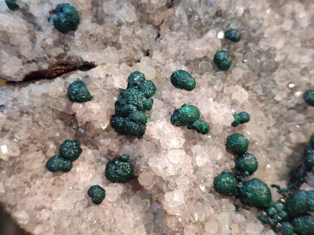 Natural Ball Malachite and Drusy Quartz On Dolomite Matrix Specimens x 1 From Kambove, Congo - Toprock Gemstones and Minerals 