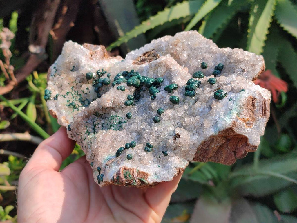 Natural Ball Malachite and Drusy Quartz On Dolomite Matrix Specimens x 1 From Kambove, Congo - Toprock Gemstones and Minerals 