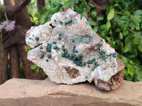 Natural Ball Malachite and Drusy Quartz On Dolomite Matrix Specimens x 1 From Kambove, Congo