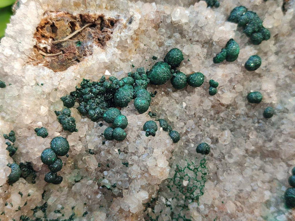 Natural Ball Malachite and Drusy Quartz On Dolomite Matrix Specimens x 1 From Kambove, Congo - Toprock Gemstones and Minerals 