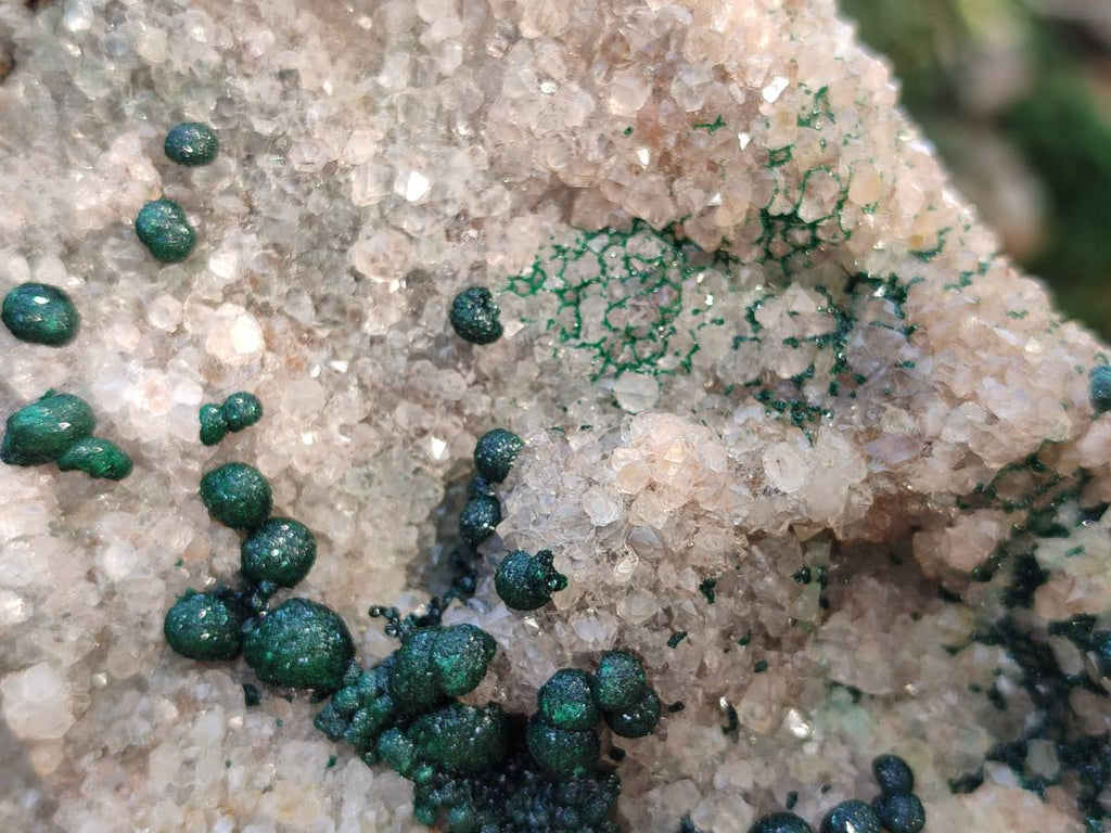 Natural Ball Malachite and Drusy Quartz On Dolomite Matrix Specimens x 1 From Kambove, Congo - Toprock Gemstones and Minerals 