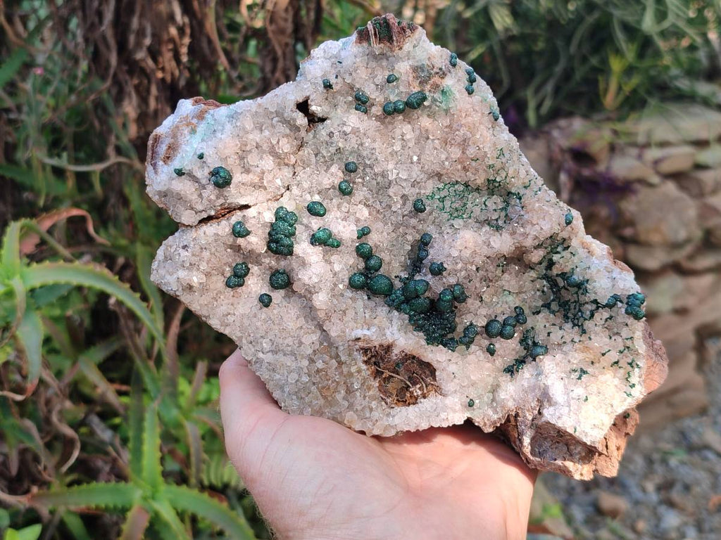 Natural Ball Malachite and Drusy Quartz On Dolomite Matrix Specimens x 1 From Kambove, Congo - Toprock Gemstones and Minerals 