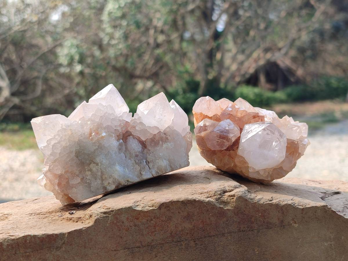 Natural Spirit Quartz Clusters x 4 From Boekenhouthoek, South Africa - Toprock Gemstones and Minerals 