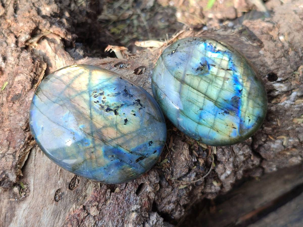 Polished Labradorite Palm Stones x 12 From Tulear, Madagascar - Toprock Gemstones and Minerals 