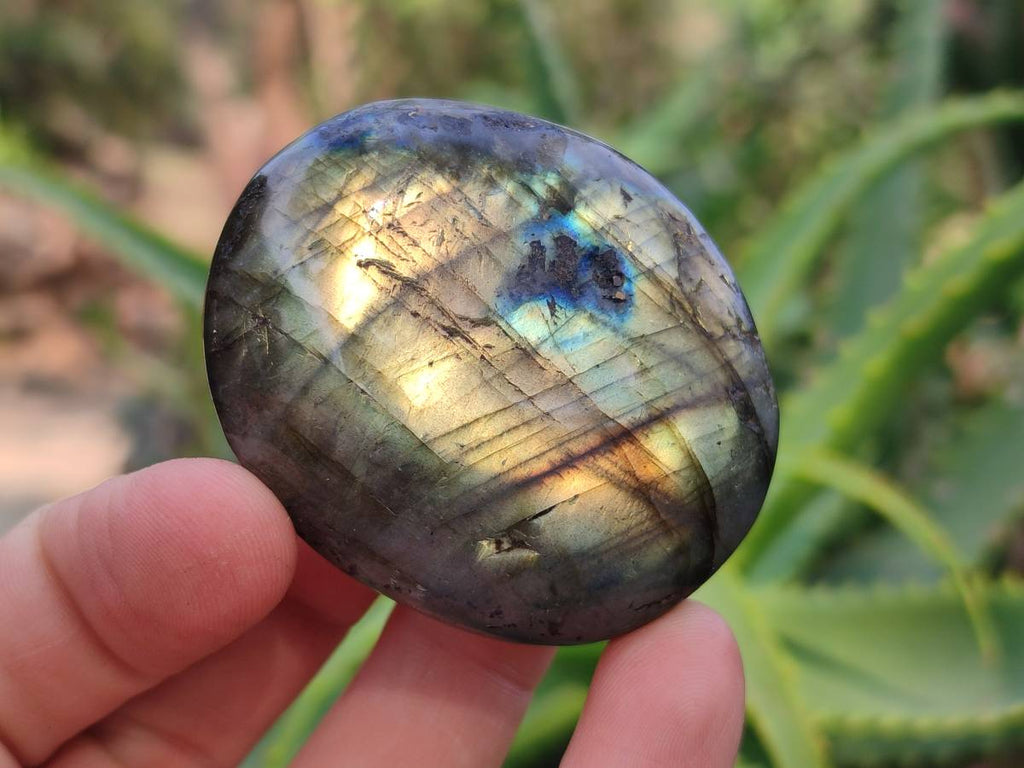 Polished Labradorite Palm Stones x 12 From Tulear, Madagascar - Toprock Gemstones and Minerals 