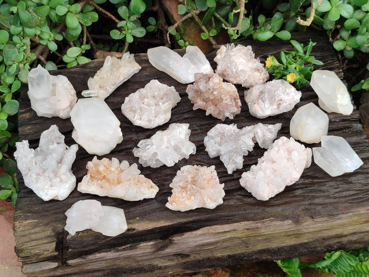 Natural Quartz Clusters x 24 From Madagascar - Toprock Gemstones and Minerals 