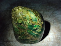 Polished Emerald Mica 'Mutokolite' Standing Free Forms x 3 From Mutoko, Zimbabwe
