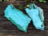 Natural Malachite Malacolla Botryoidal Chrysocolla Specimens x 2 From Kulukuluku, Congo