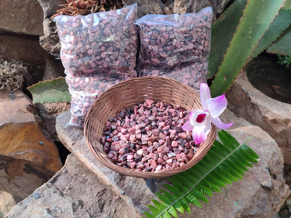 Polished Rhodonite Tumbled Stones x 6 Kg From Ambindavato, Madagascar