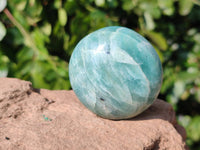 Polished Blue Amazonite Palm Stones x 12 From Madagascar