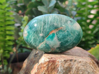 Polished Blue Amazonite Palm Stones x 12 From Madagascar