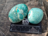 Polished Blue Amazonite Palm Stones x 12 From Madagascar