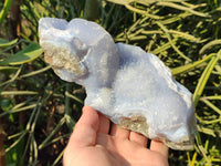 Natural Blue Lace Agate Geode Specimens x 2 From Nsanje, Malawi