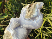 Natural Blue Lace Agate Geode Specimens x 2 From Nsanje, Malawi