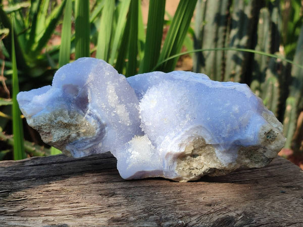 Natural Blue Lace Agate Geode Specimens x 2 From Nsanje, Malawi