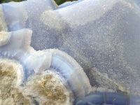 Natural Blue Lace Agate Geode Specimens x 2 From Nsanje, Malawi