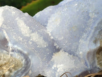 Natural Blue Lace Agate Geode Specimens x 2 From Nsanje, Malawi