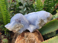Natural Blue Lace Agate Geode Specimens x 2 From Nsanje, Malawi