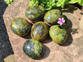 Polished Green Opal Palm Stones x 6 From Antsirabe, Madagascar - Toprock Gemstones and Minerals 