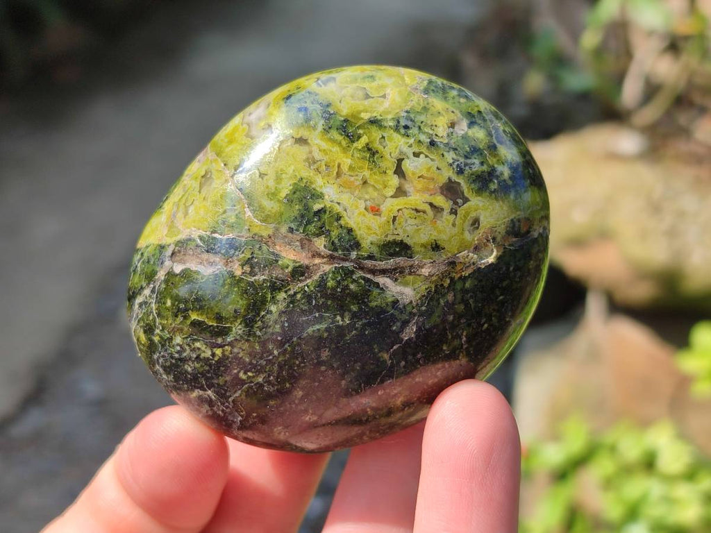 Polished Green Opal Palm Stones x 6 From Antsirabe, Madagascar - Toprock Gemstones and Minerals 