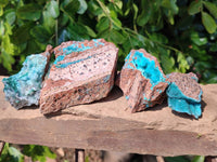 Natural Drusy Coated Chrysocolla Specimens x 6 From Lupoto Mine, Congo