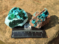 Natural Drusy Coated Chrysocolla Specimens x 6 From Lupoto Mine, Congo