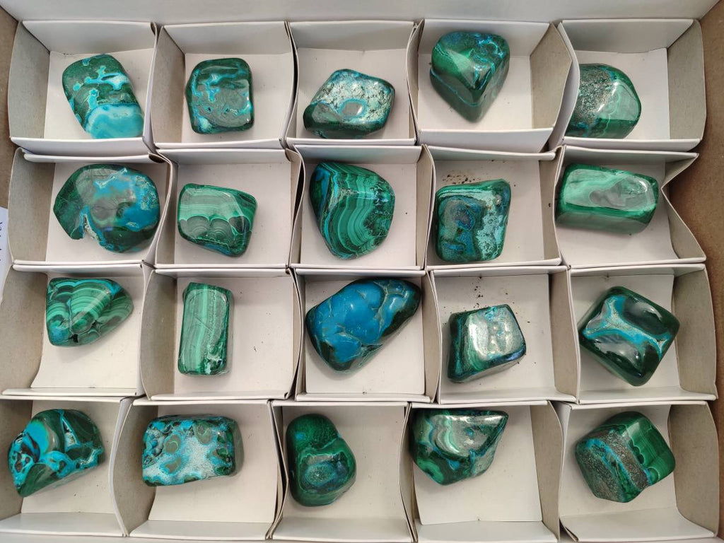 Polished Malacolla Free Forms x 20 From Kalukundi Mine, Congo - Toprock Gemstones and Minerals 