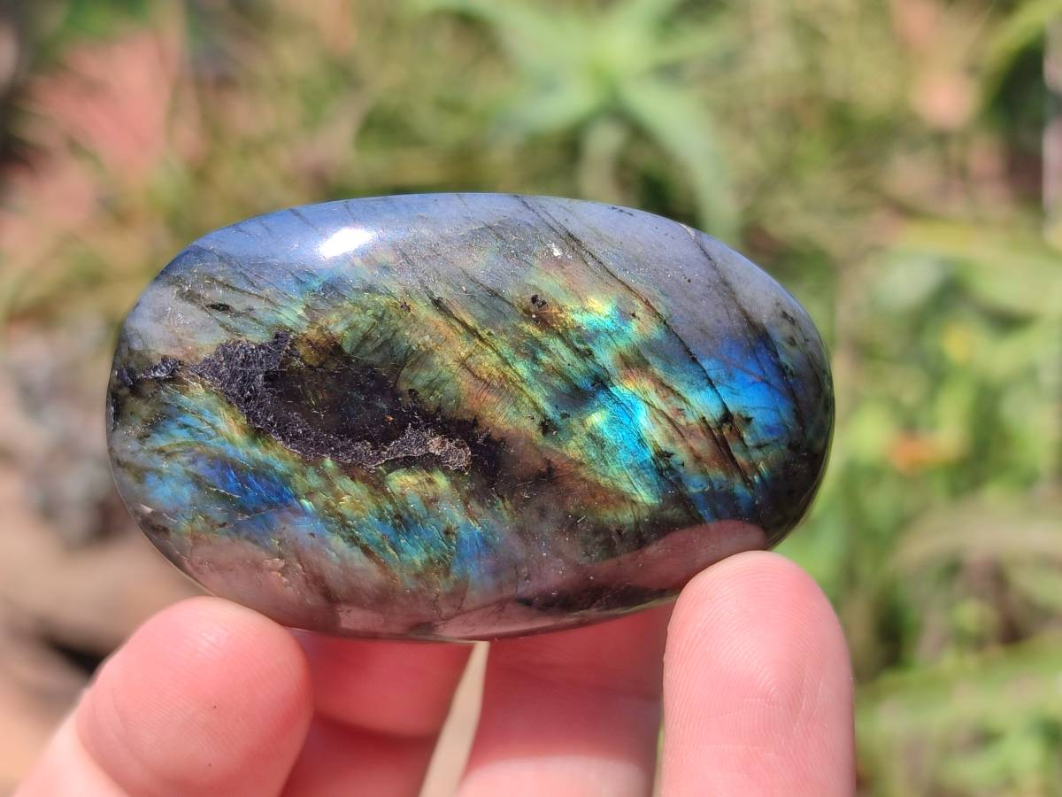 Polished Labradorite Palm Stones x 20 From Tulear, Madagascar - Toprock Gemstones and Minerals 