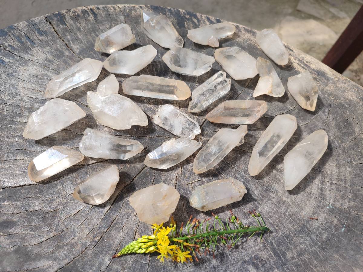 Natural Quartz Crystals x 35 From Madagascar - Toprock Gemstones and Minerals 