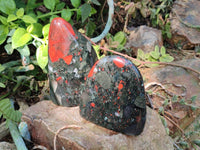 Polished Bloodstone Standing Free Forms x 2 From Swaziland