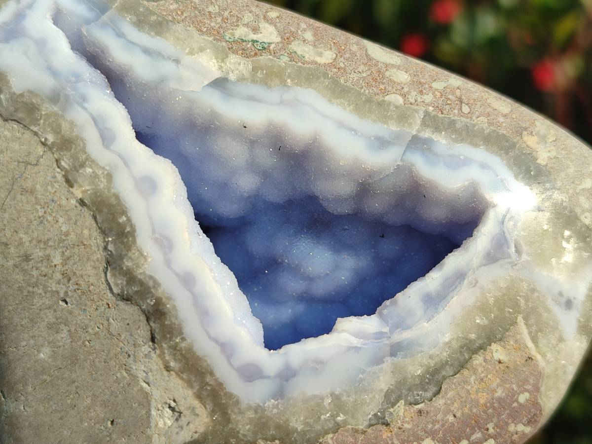 Polished Blue Lace Agate Standing Free Forms x 2 From Nsanje, Malawi - Toprock Gemstones and Minerals 