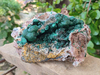 Natural Ball Malachite On Dolomite Matrix Specimen x 1 From Kambove, Congo