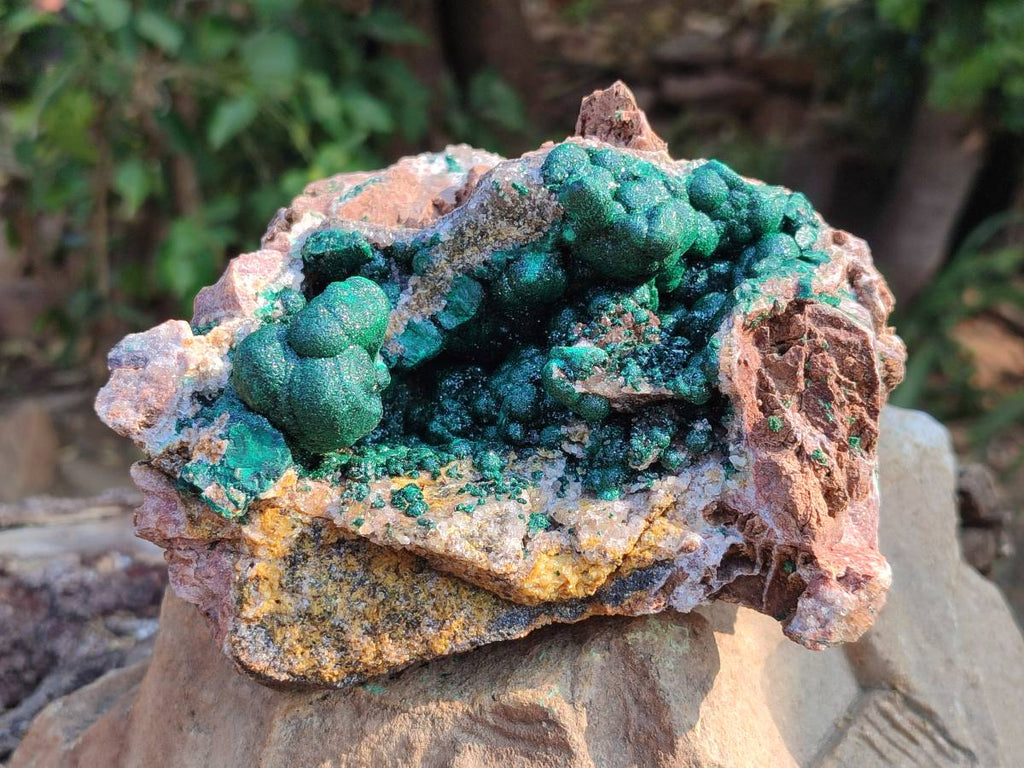 Natural Ball Malachite On Dolomite Matrix Specimen x 1 From Kambove, Congo - Toprock Gemstones and Minerals 