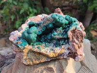 Natural Ball Malachite On Dolomite Matrix Specimen x 1 From Kambove, Congo