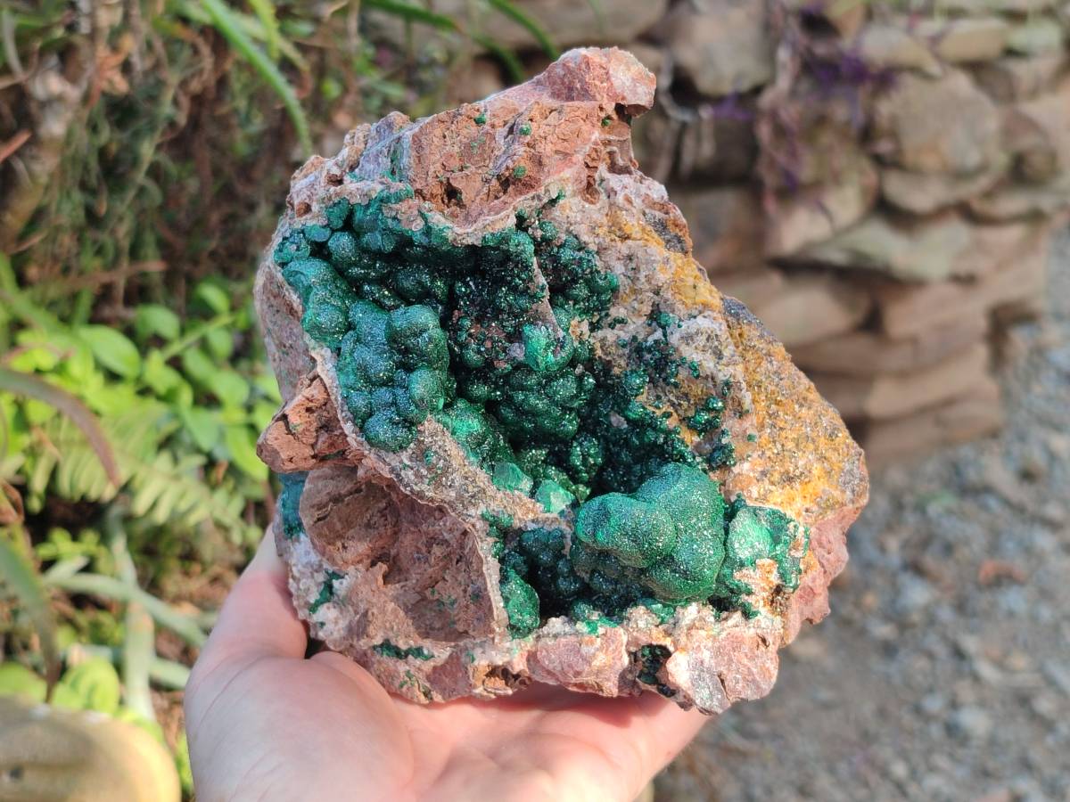 Natural Ball Malachite On Dolomite Matrix Specimen x 1 From Kambove, Congo - Toprock Gemstones and Minerals 