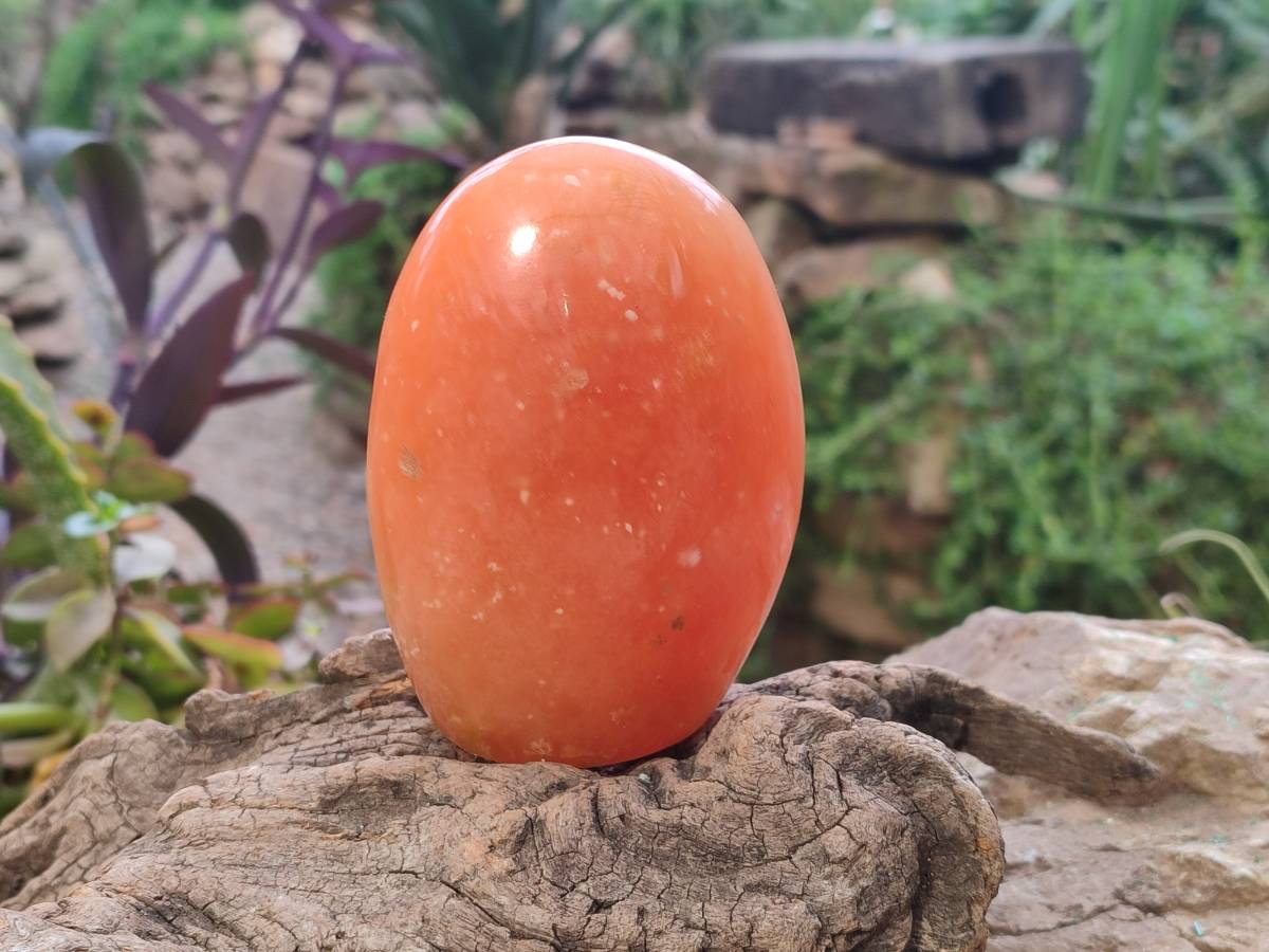 Polished Orange Twist Calcite Standing Free Forms x 2 From Maevantanana, Madagascar - Toprock Gemstones and Minerals 