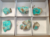 Natural Hemimorphite on Dolomite Specimens x 6 From Lupoto Mine, Congo