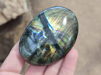 Polished Labradorite Palm Stones x 12 From Tulear, Madagascar