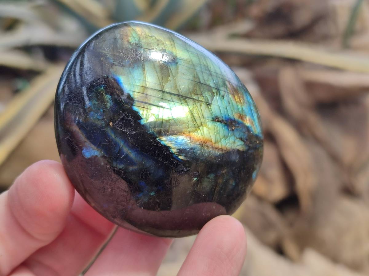 Polished Labradorite Palm Stones x 12 From Tulear, Madagascar - Toprock Gemstones and Minerals 