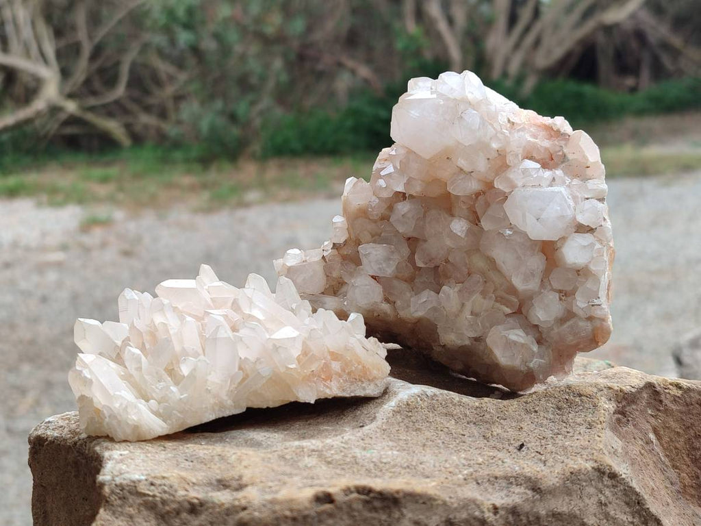 Natural Quartz Clusters x 12 From Madagascar - Toprock Gemstones and Minerals 