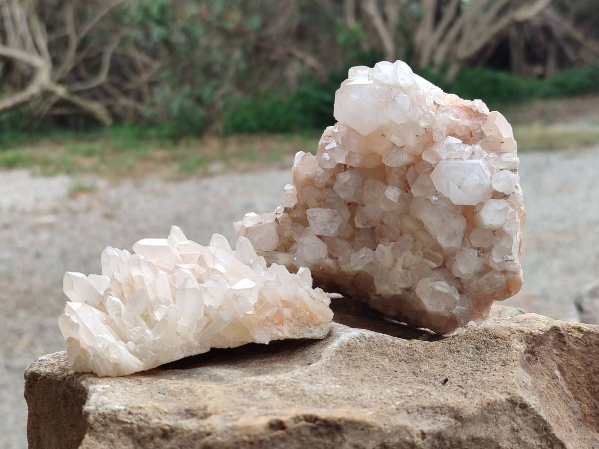 Natural Quartz Clusters x 12 From Madagascar - Toprock Gemstones and Minerals 