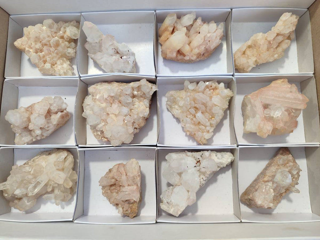 Natural Quartz Clusters x 12 From Madagascar - Toprock Gemstones and Minerals 