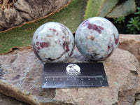 Polished Rubellite Pink Tourmaline Spheres x 4 From Ambatondrazaka, Madagascar