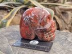 Hand Made Red Jasper Skull x 1 From Madagascar - Toprock Gemstones and Minerals 