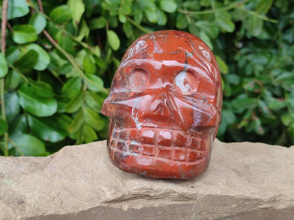 Hand Made Red Jasper Skull x 1 From Madagascar - Toprock Gemstones and Minerals 