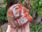Hand Made Red Jasper Skull x 1 From Madagascar - Toprock Gemstones and Minerals 