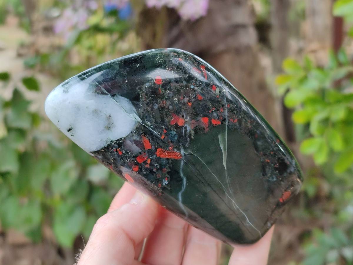 Polished Bloodstone Standing Free Forms x 3 From Swaziland - Toprock Gemstones and Minerals 
