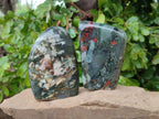 Polished Bloodstone Standing Free Forms x 3 From Swaziland - Toprock Gemstones and Minerals 